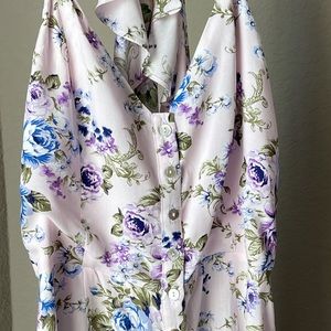 FOREVER 21 Floral Sleeveless Ruffled-trim Midi - NWOT DRESS F21 size S